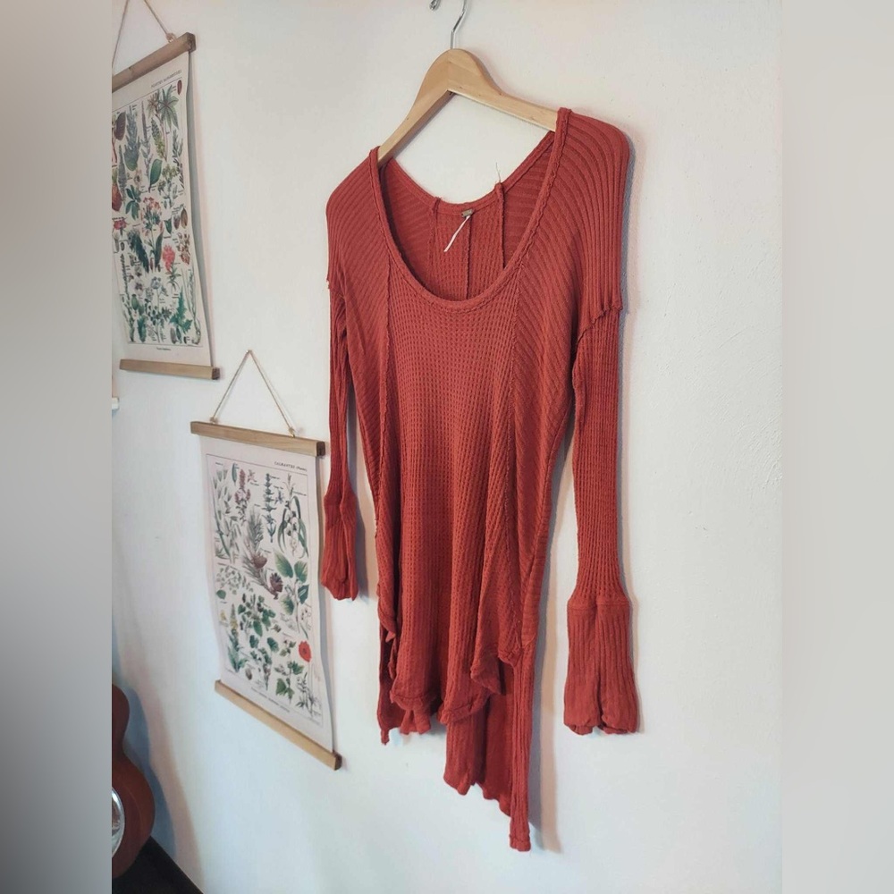 Free People. Small. Rust Orange Long Sleeve Top.